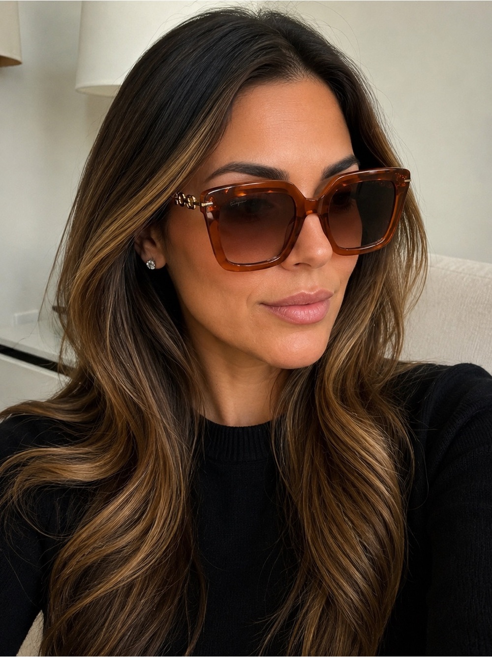 Brand New Authentic Salvatore Ferragamo Gancini Square Sunglasses